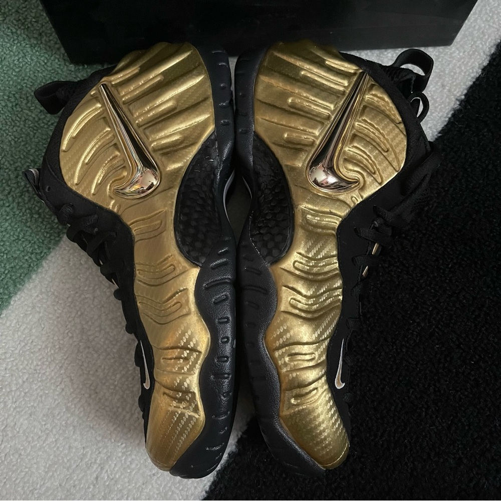👟 11.5 Men’s Nike Air Foamposite Pro Metallic Gold Black - Picture 8 of 11